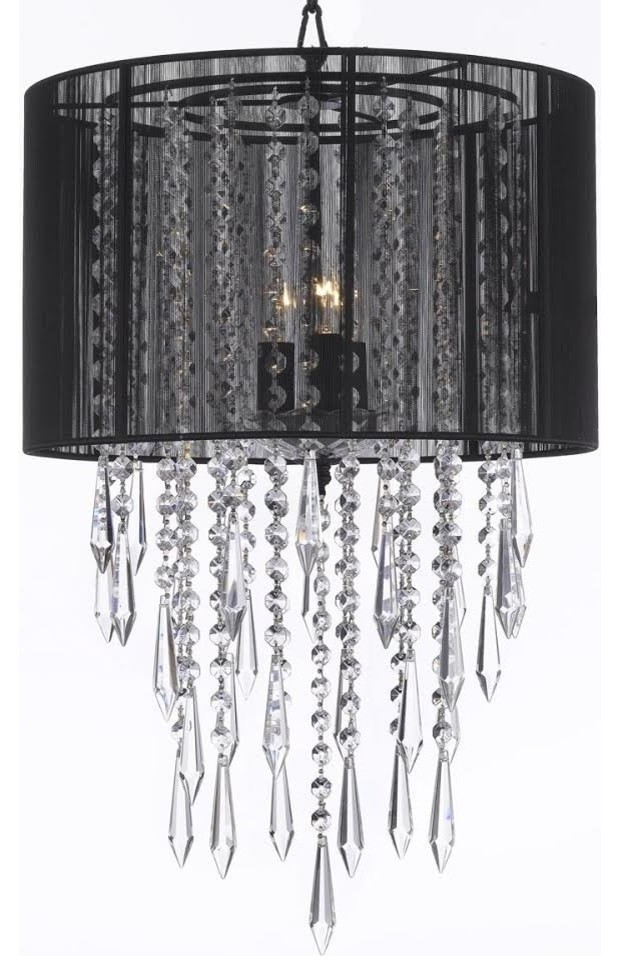 Crystal Chandelier Empress Crystal Chandelier With Large Black Shades