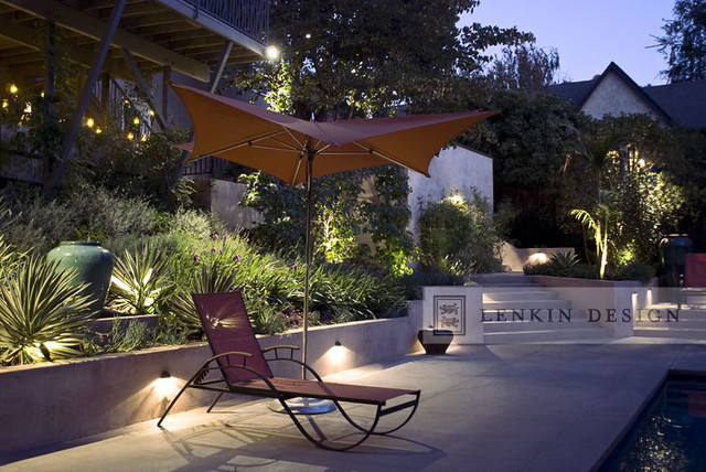 Modern Back Yard Lighting Contemporary Garden Los Angeles By Lenkin Design Inc Landscape And Garden Design Houzz Uk