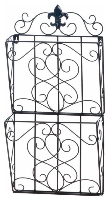 wrought iron wall rack