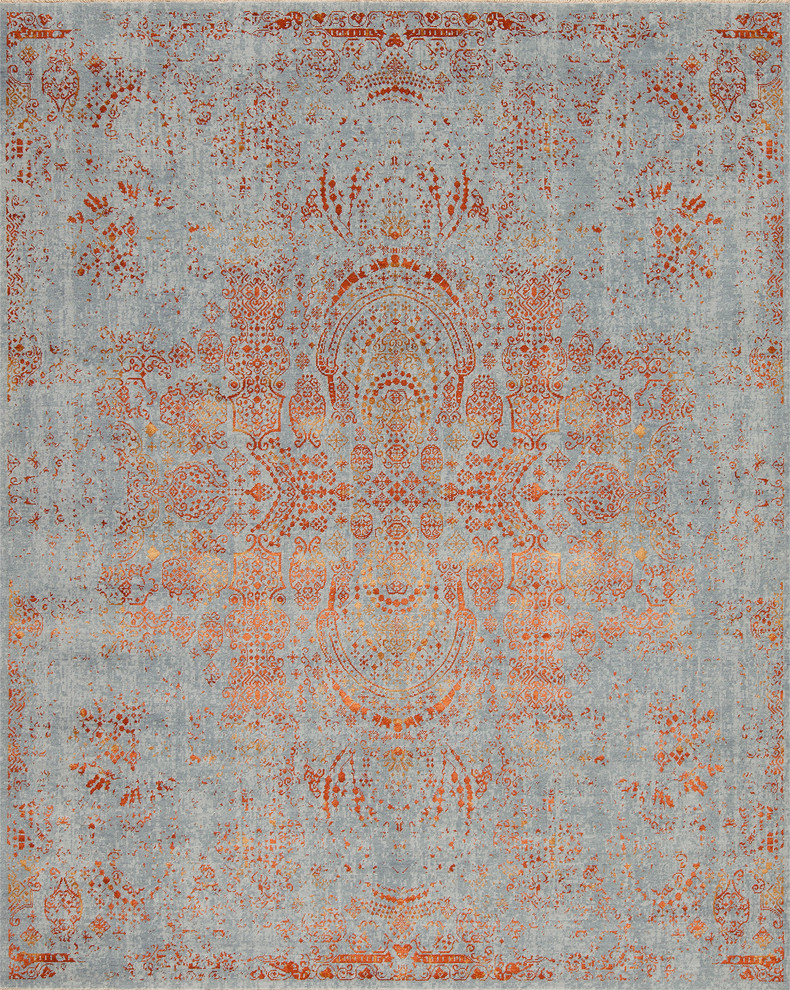 Nirvana Couture Enchantment Area Rug, Blue/Copper, 10"x14"