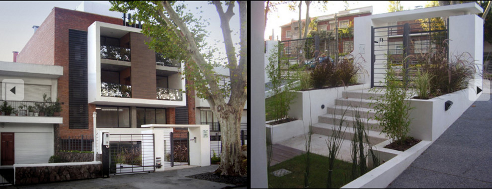 Mid-sized trendy home design photo