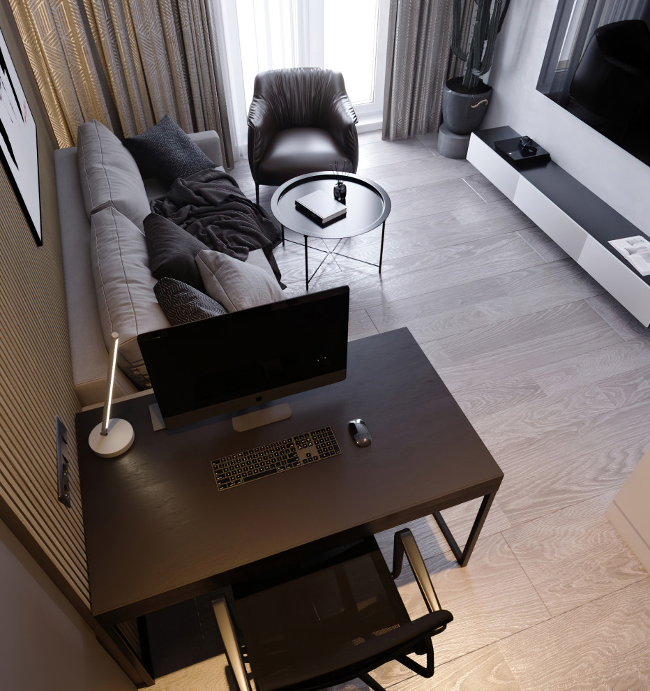 Квартира в спокойной цветовой гамме с нотками брутальности