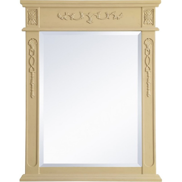 Elegant Decor Danville 28" x 18" Wood Bathroom Mirror in Light Antique