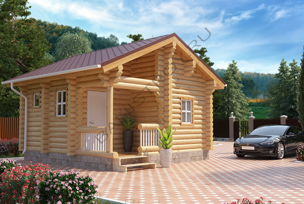 Баня из бревна 6х6