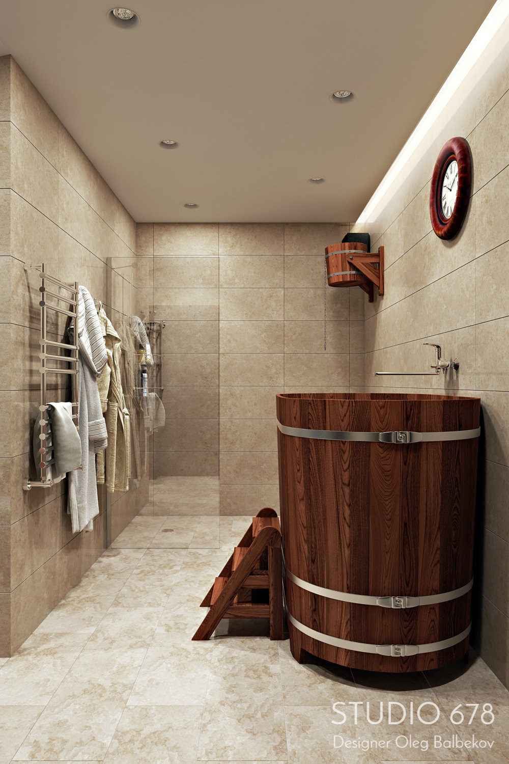 Гостиная с банной зоной