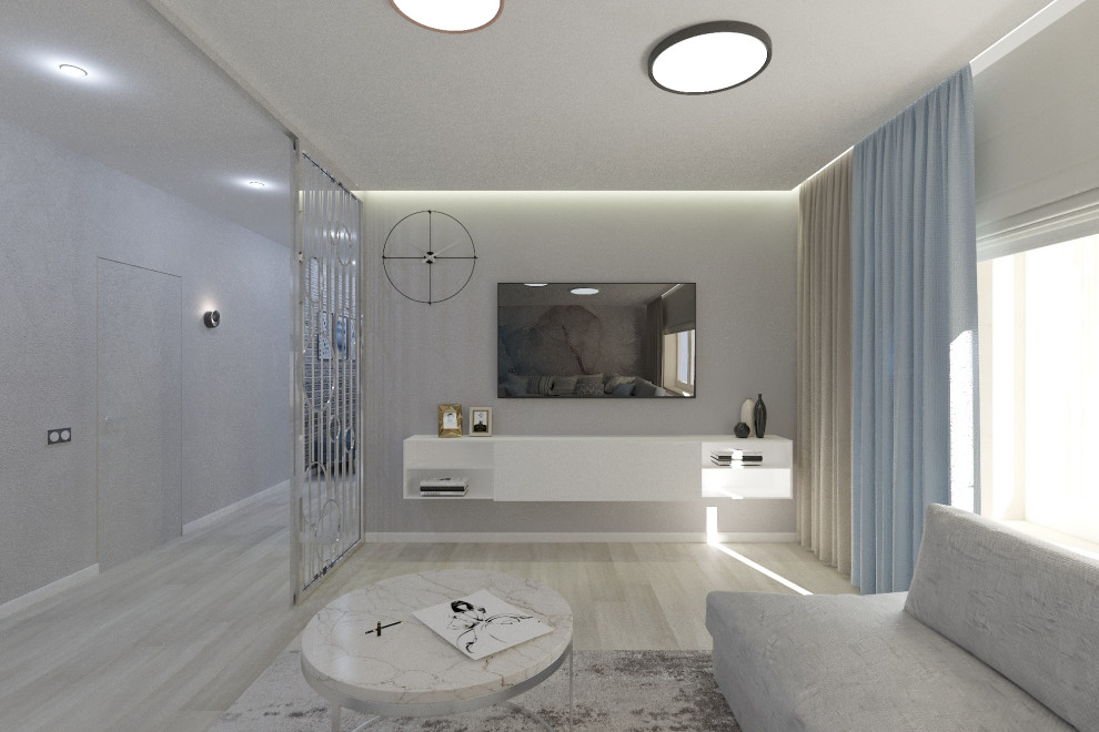 Светлый интерьер для семьи из 3-х человек