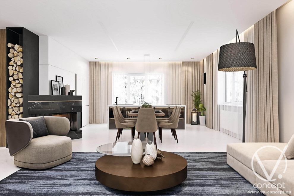 Реконструкция интерьеров дома в подмосковье. 350 м.кв.