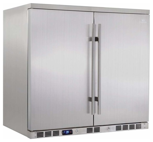 Double Door Beer Cooler Fridge, Outdoor Beverage Drinks Center