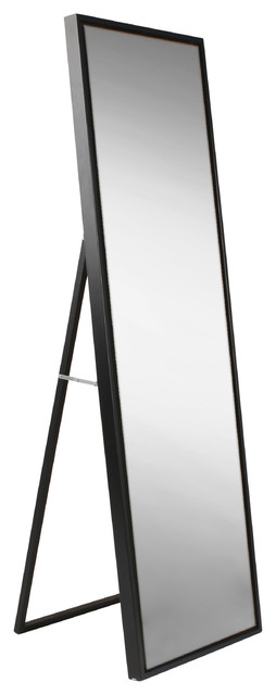 Evans Wood Framed Leaner Mirror With Easel Float Glass, Black