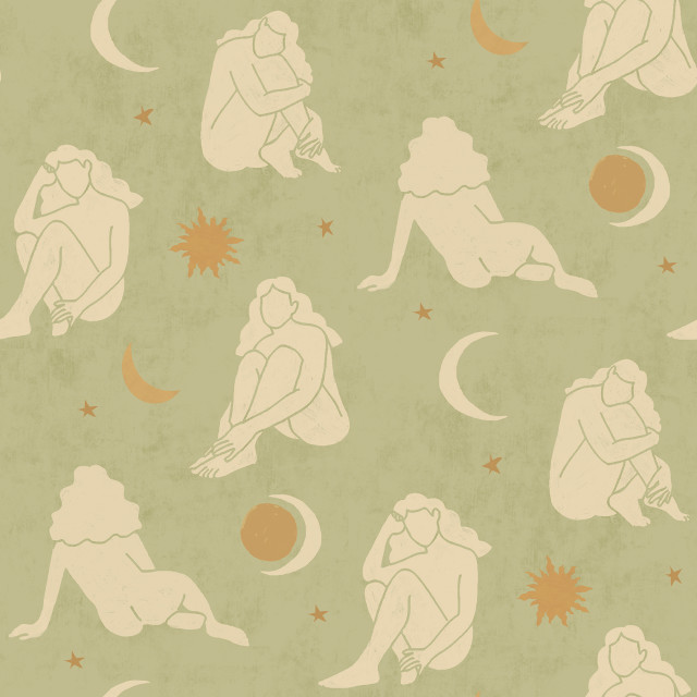 Sage Nudes Peel & Stick Wallpaper Contemporary Wallpaper by