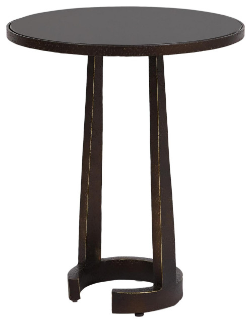 Madison Park Sophia Round Pedestal Accent Side Table with Metal Base 