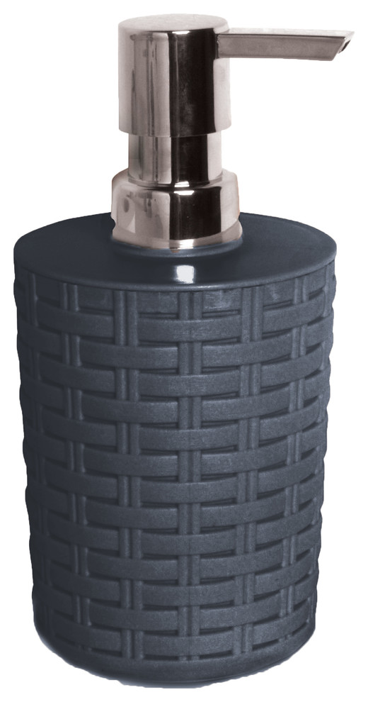 Liquid Soap Dispenser, Beige and Gray Contemporary Soap & Lotion