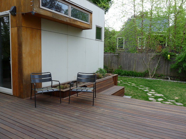 Example of a trendy home design design in Boston