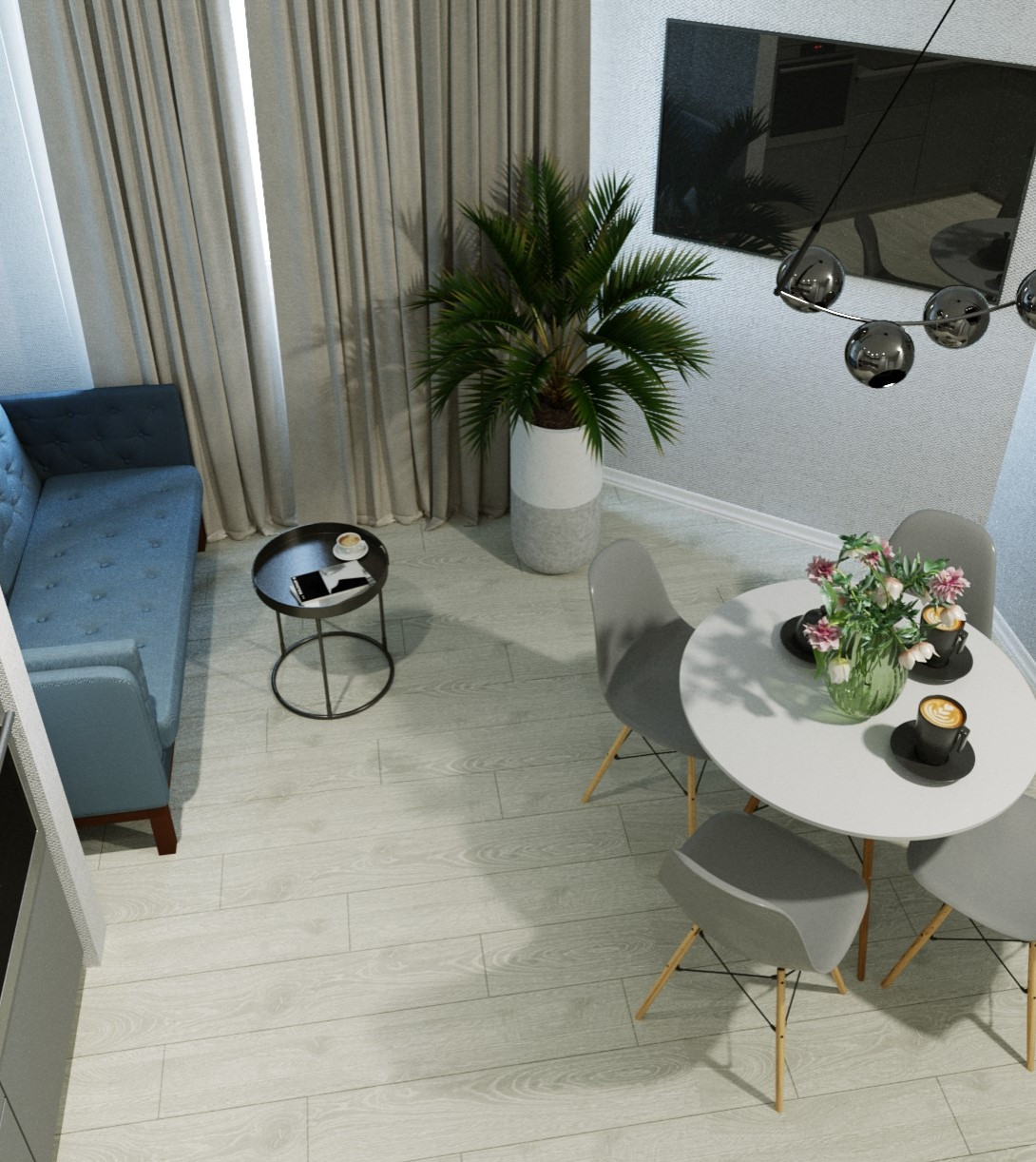 Мини гостиная+ кухня