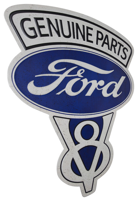 Vintage Genuine Ford Parts Embossed Metal Wall Decor Sign, 18