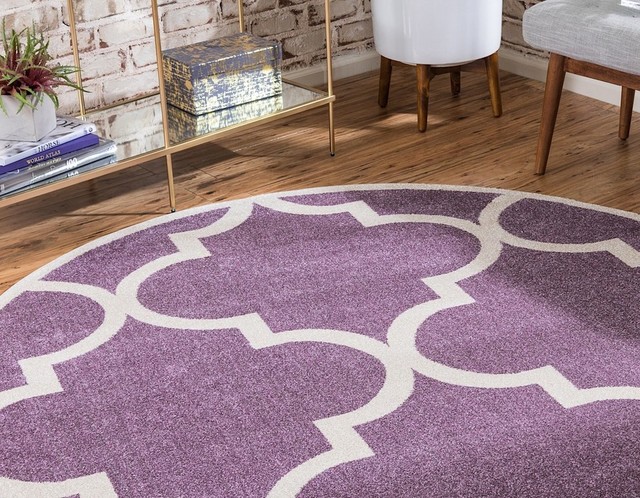 Lilac Rugs Pattern Contemporary Theodora Lilac Area Rug, 9'x12' - Mediterranean - Area ...