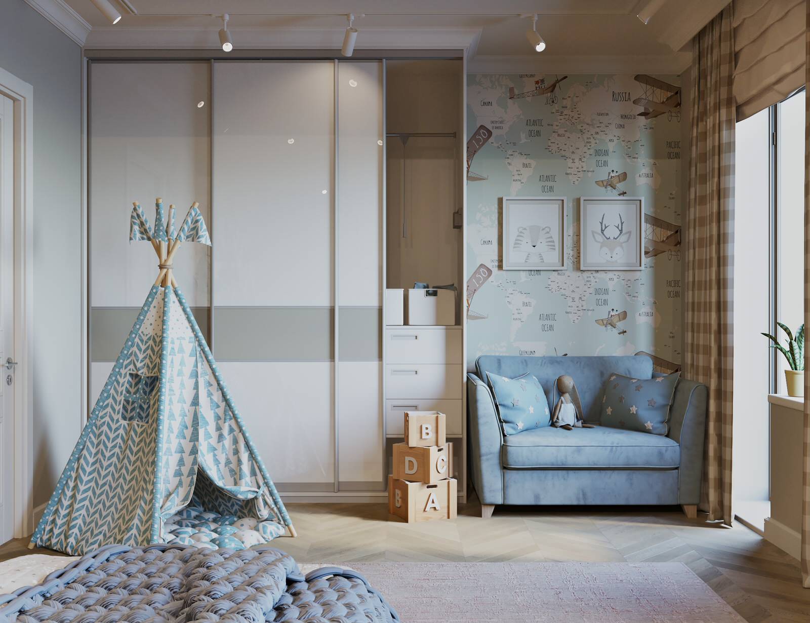 Мягкий эклектичный интерьер квартиры 205 кв.м.