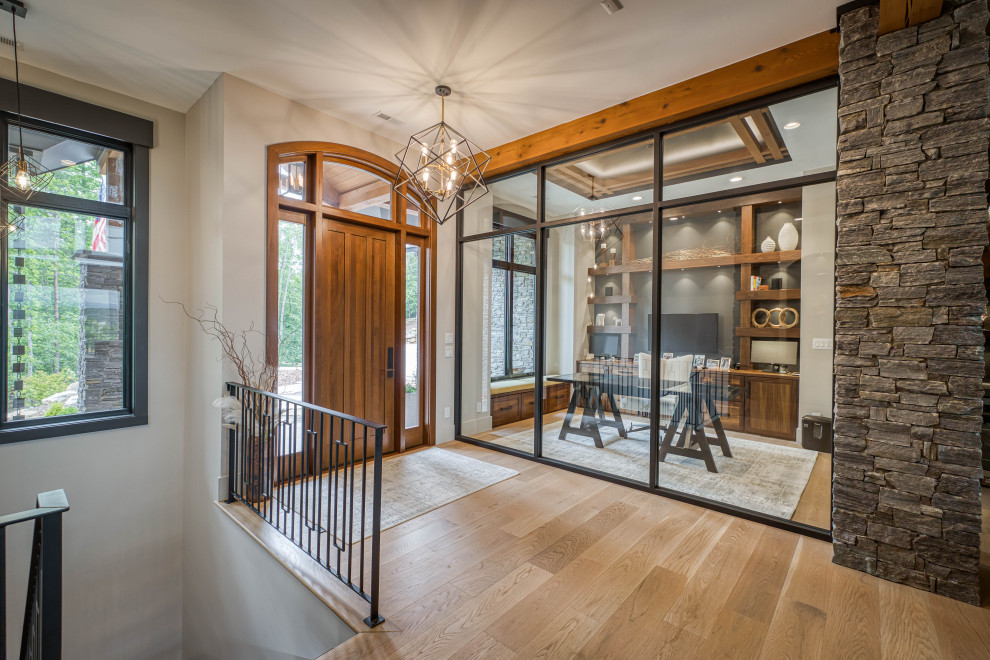 Inspiration for a contemporary entryway remodel in Charlotte