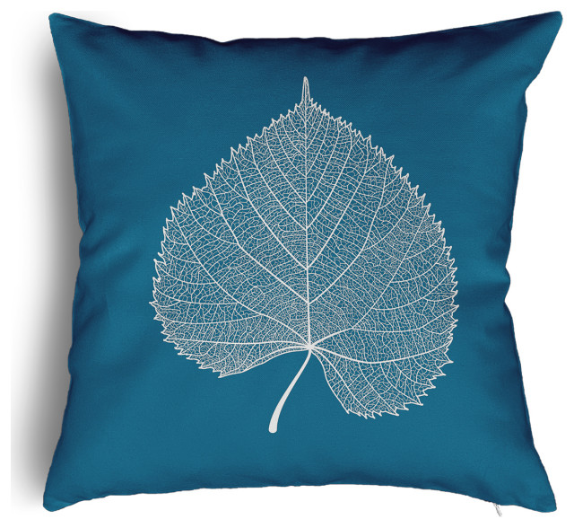 Leaf Study Accent Pillow With Removable Insert, Teal, 26"x26"