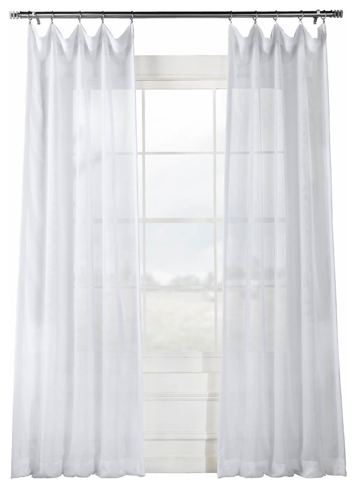 Signature White Sheer Curtain Single Panel, 50