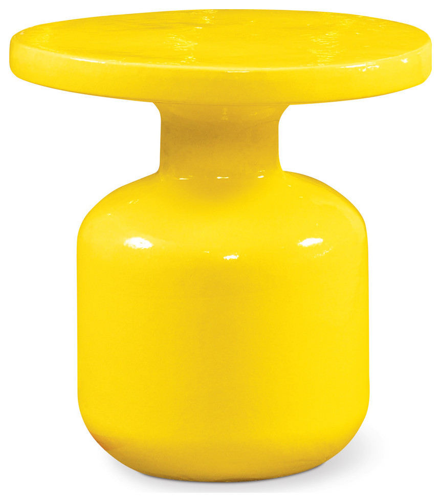 Bottle Accent Table, Yellow