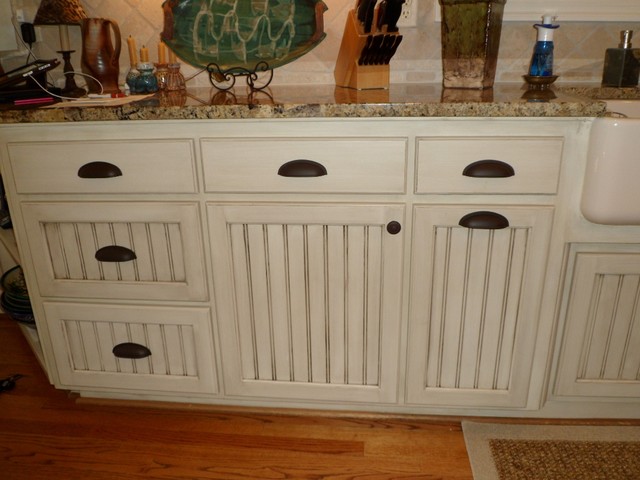 Hand painted Kitchen Cabinets mediterranean-kitchen