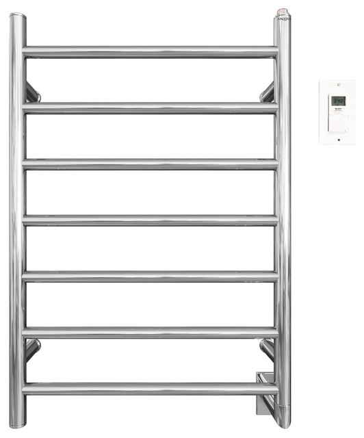 Ancona Electric Chrome Towel Warmer and Drying Rack With Timer