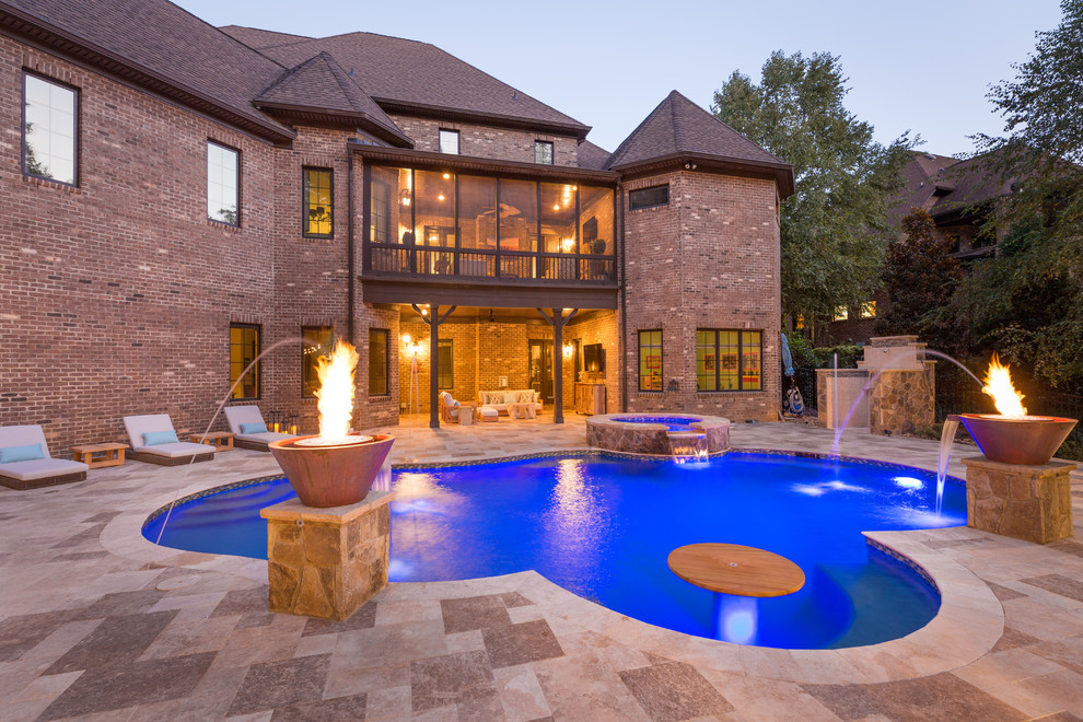 This is an example of a traditional pool in Charlotte.