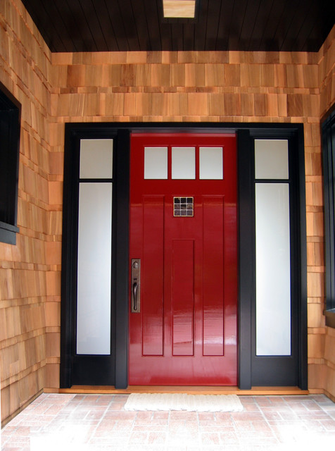 Stunning Red Front Door Rustic Entry San Francisco