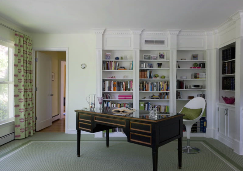 Example of a transitional home office design in DC Metro