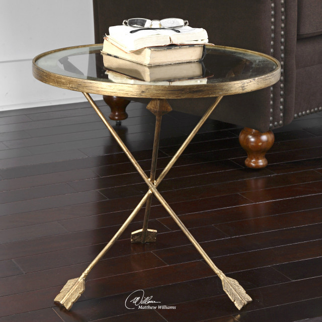Uttermost Aero Glass Top Accent Table Contemporary Side Tables And