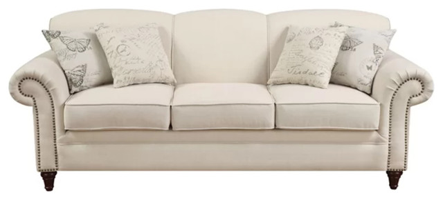 Scalloped Back Nailhead Trim Sofa Traditional Sofas By Luxe Scalloped Back Nailhead Trim Sofa