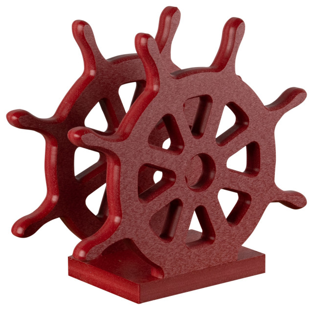 Ship's Wheel Napkin Holder, Cardinal Red