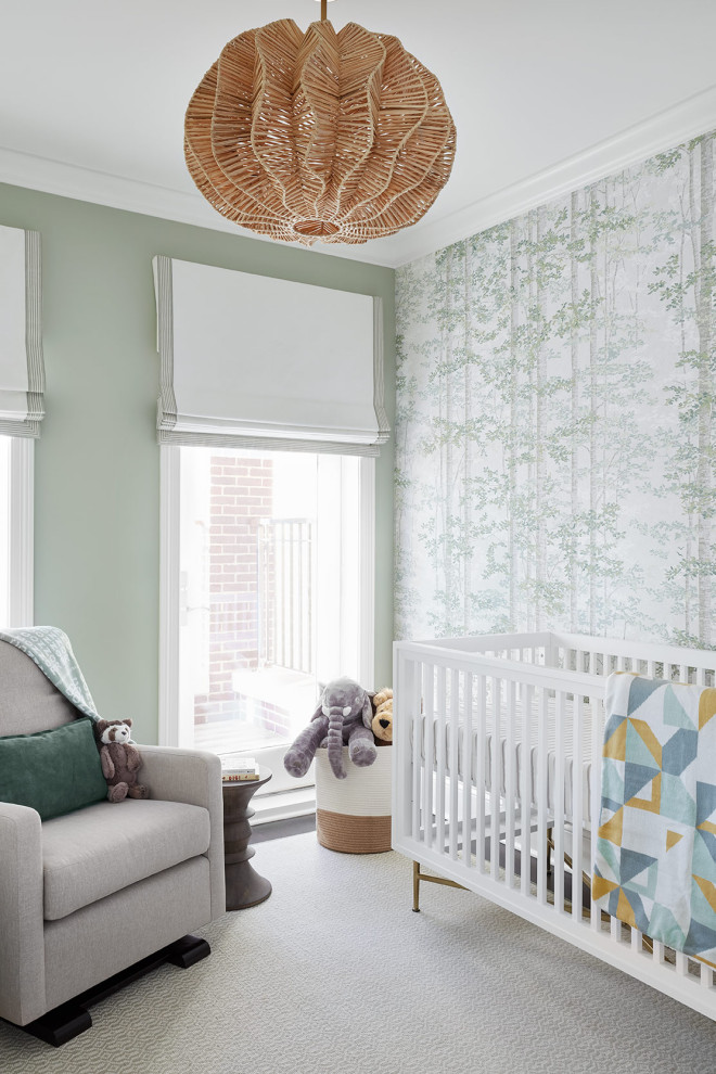 Photo of a transitional nursery in Chicago.