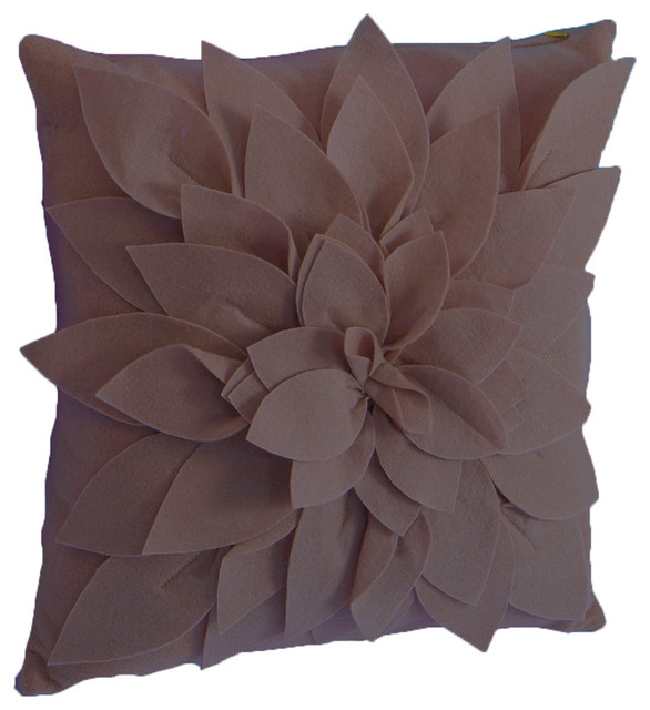 Sara's Garden Petal Decorative Throw Pillow, 17 Inch Square, Chocolate