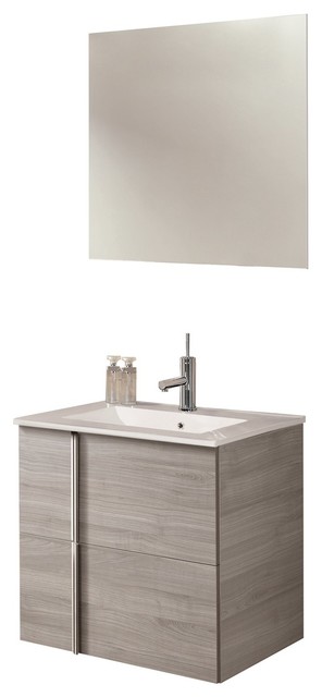 24 Floating Bathroom Vanity Set Royo Onix With 2 Drawers High Sandy 24 Floating Bathroom Vanity Set Royo Onix With 2 Drawers High Sandy Gray Oak