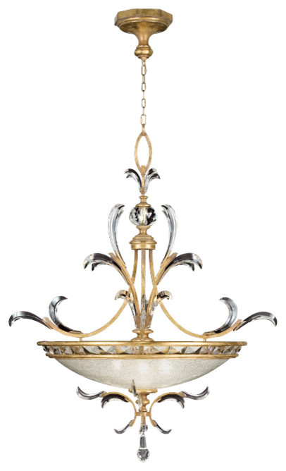 Fine Art Lamps 762740ST Beveled Arcs Gold Leaf Pendant