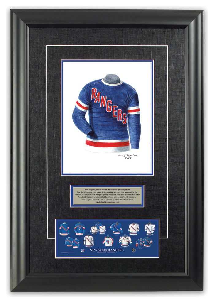 Original Art of the NHL 1939-40 New York Rangers jersey - Traditional -  Game Room Wall Art And Signs - by Heritage Sports Art | Houzz