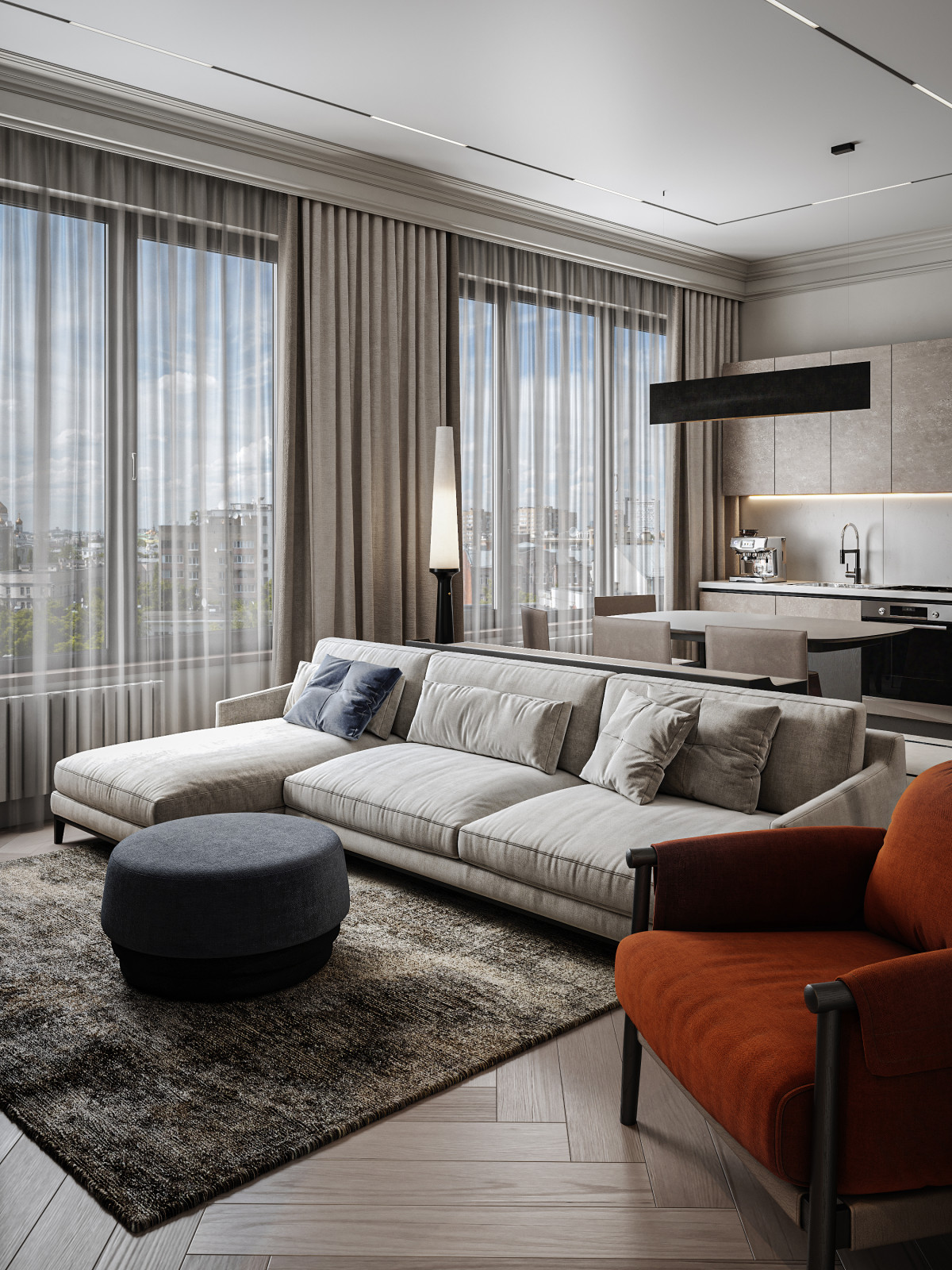 Дизайн-проект квартиры 70м2 в ЖК Ривер Парк