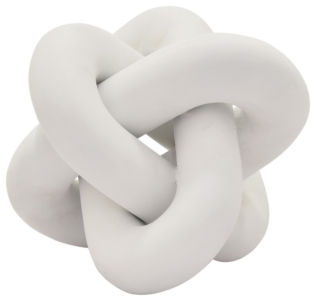 Three Hands Knot Tabletop, White, 5.75"