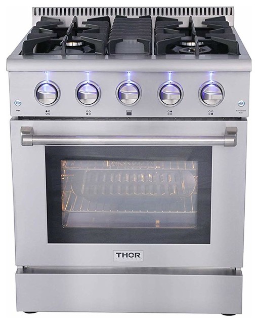 30 Inch Thor Kitchen Freestanding 4 Burner Professional Gas Range