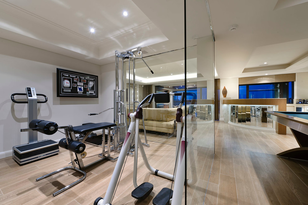Photo of a contemporary home gym in Perth.