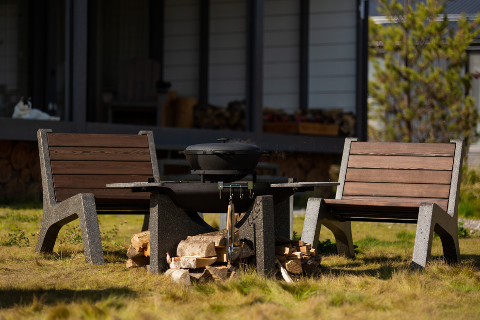 Кресло C-Lounge, костровая чаша S80 Xl, столешница