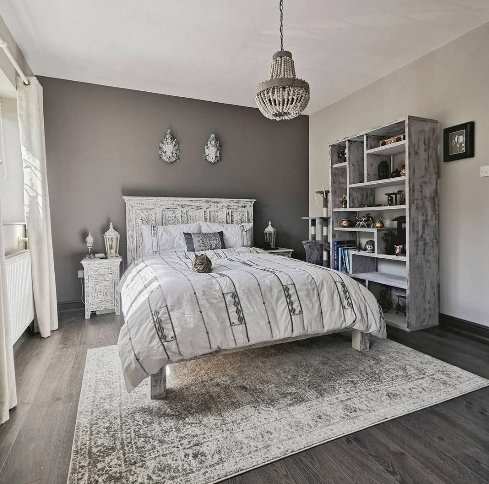 Design ideas for a large modern bedroom in Kent.