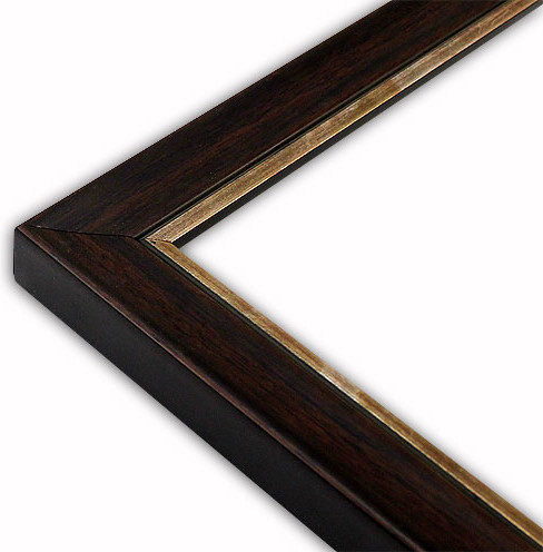 Contemporary Walnut With Copper Lip Frame, Solid Wood, 11"x17"