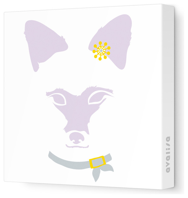 Animal Face - Vixen Stretched Wall Art, 28" x 28", Lilac