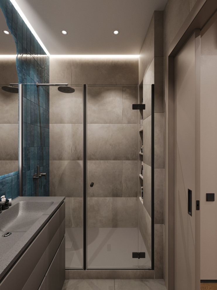 Дизайн-проект квартиры в темно серых тонах