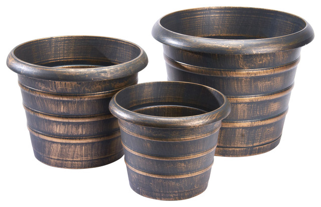 Beehive Bronze Planters, 3-Piece Set