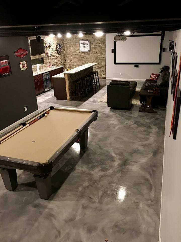 This is an example of a modern basement in Houston.