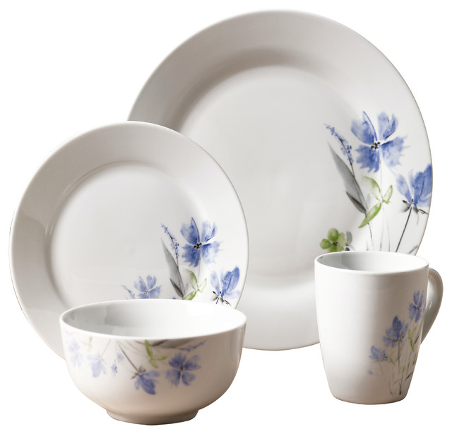 Wildflower 16-Piece Dinnerware Set - Contemporary - Dinnerware Sets ... Wildflower 16-Piece Dinnerware Set - Contemporary - Dinnerware Sets ...